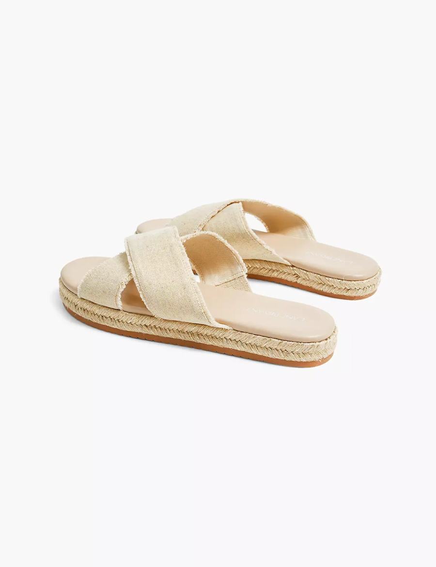 Lane Bryant Dream Cloud Criss-Cross Espadrille Women Slide Sandals Beige | VEP3395LX