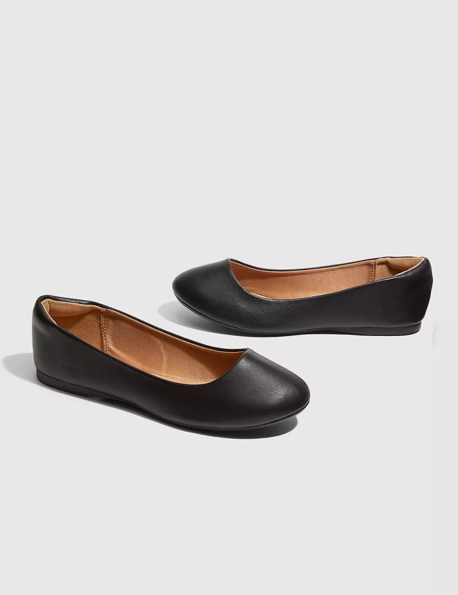 Lane Bryant Dream Cloud Round-Toe Women Ballet Flats Black | MFW603NL