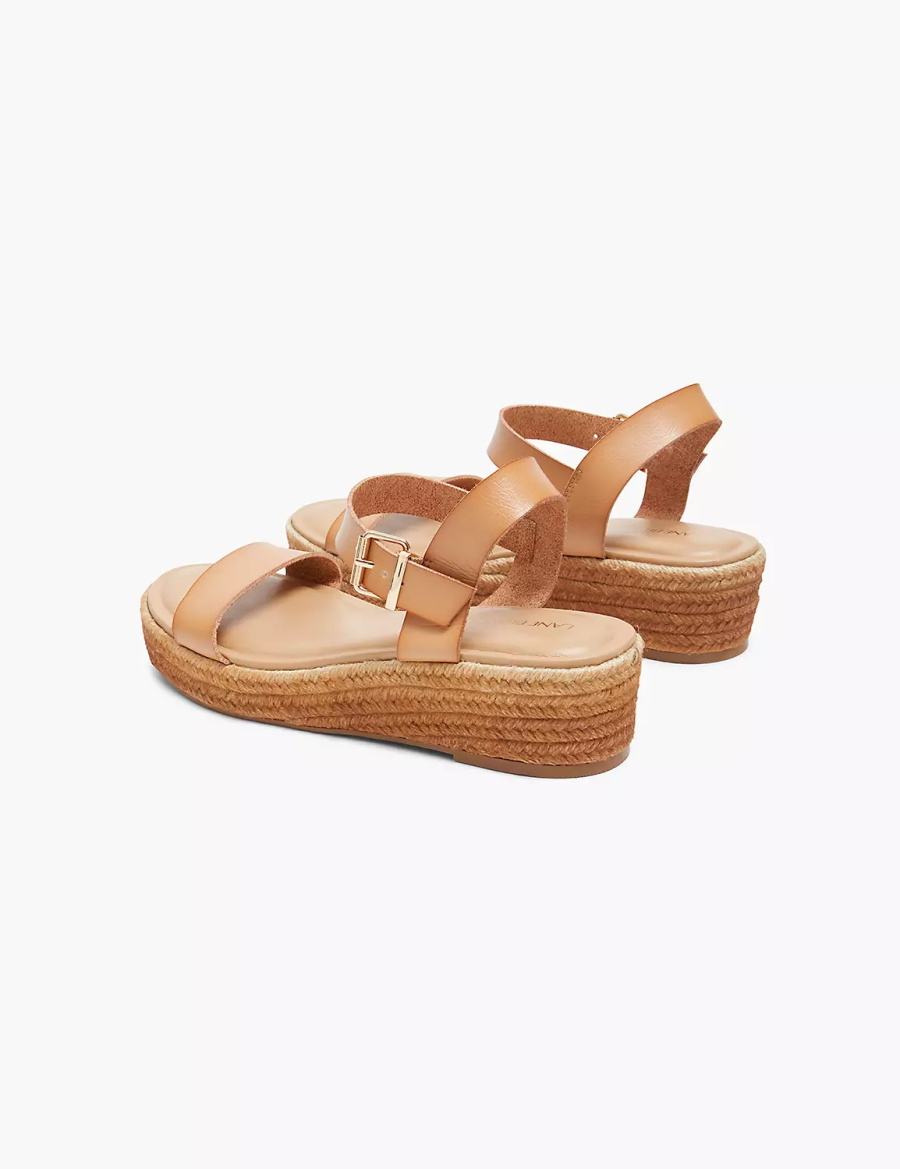 Lane Bryant Dream Cloud Single-Strap Ombre Espadrille Women Wedge Sandals Brown | EIH2620DA