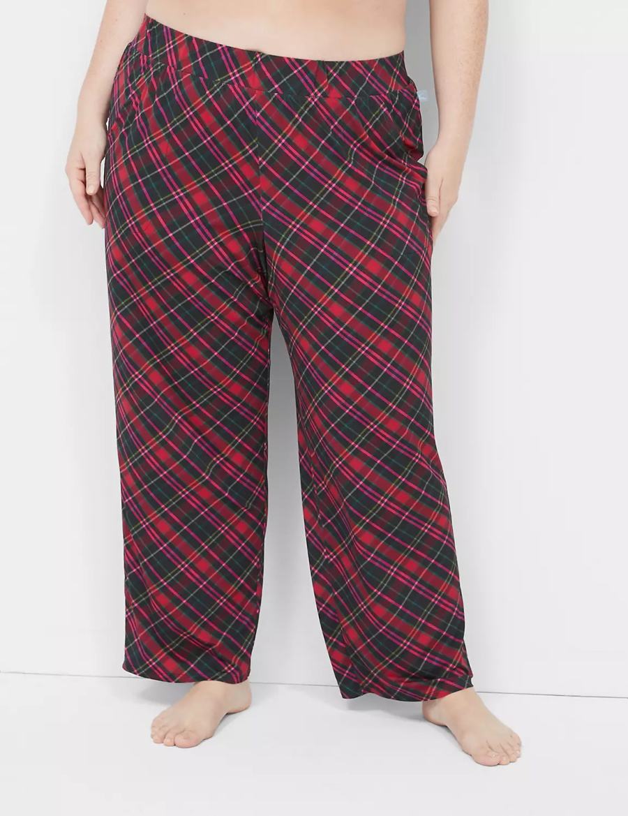 Lane Bryant DreamyCool Block Women Pants Red Black | LUT4761SW