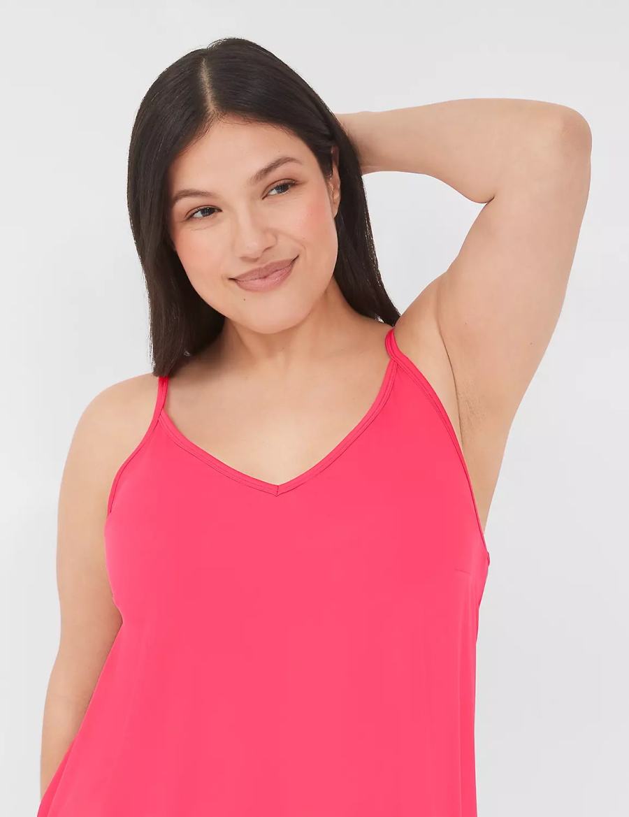 Lane Bryant DreamyCool Cami & Block Pant PJ Set Women Pajamas Pink Multicolor | ABQ8490RI