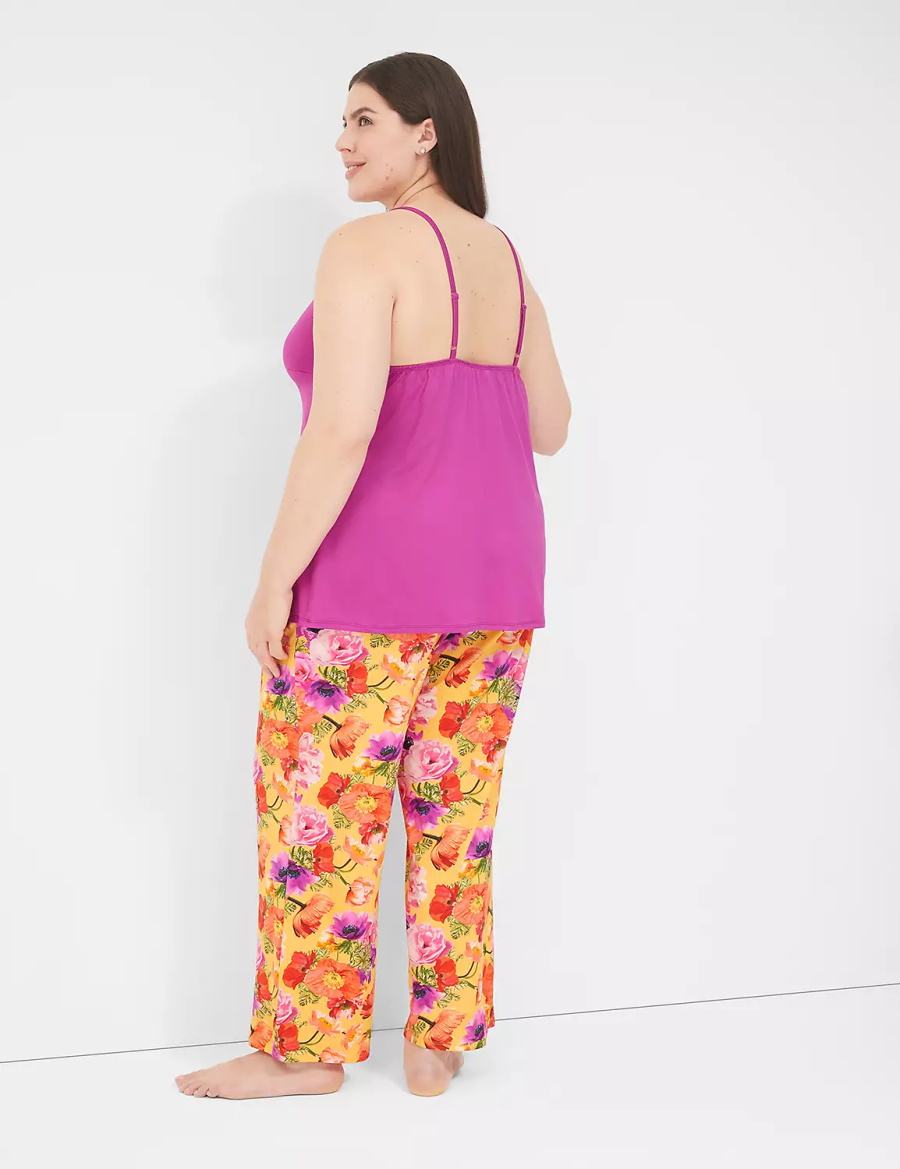 Lane Bryant DreamyCool Cami & Block Pant PJ Set Women Pajamas Purple Multicolor | EGC5829HW