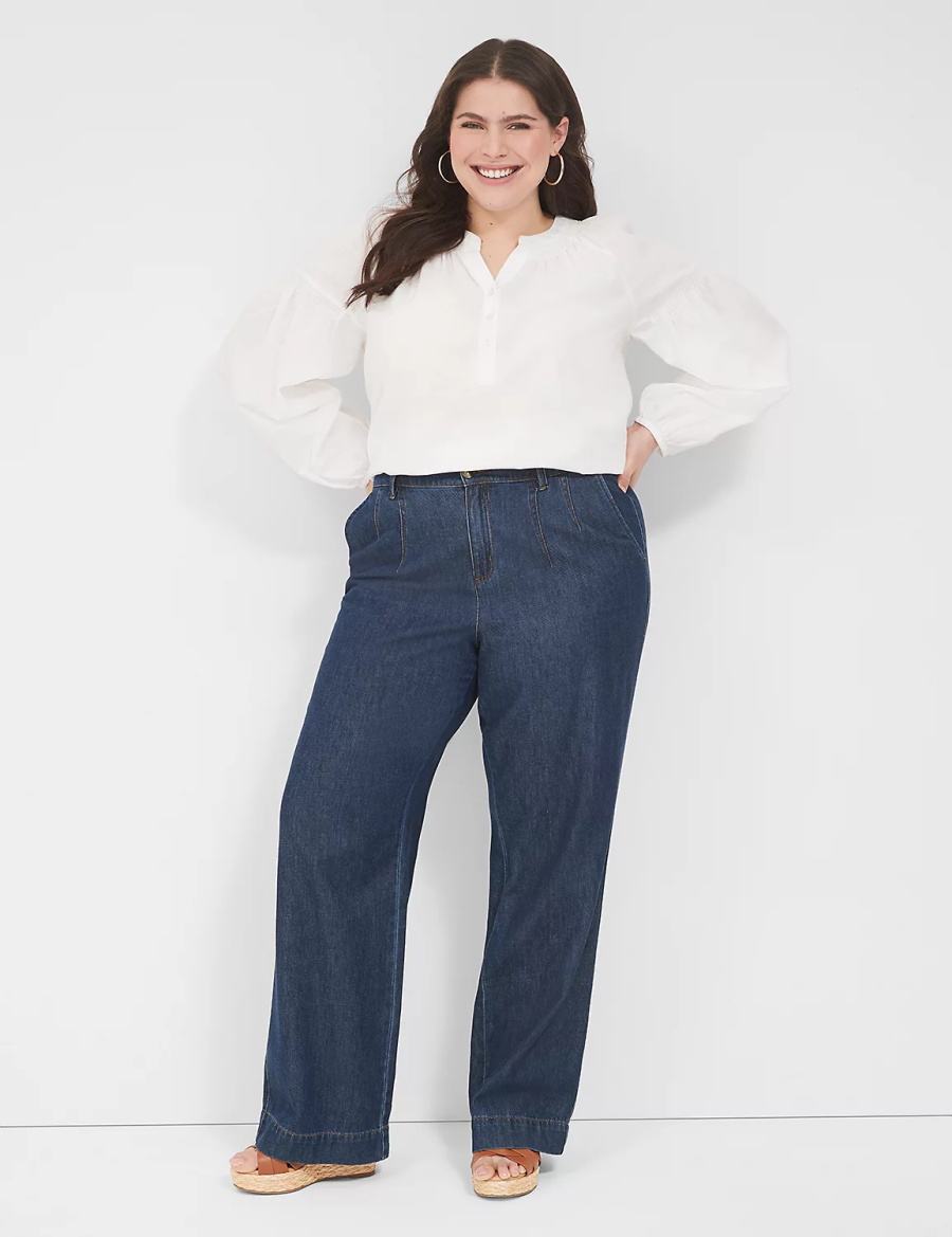 Lane Bryant Dressy Women Jeans Dark Blue | NPI8227VU