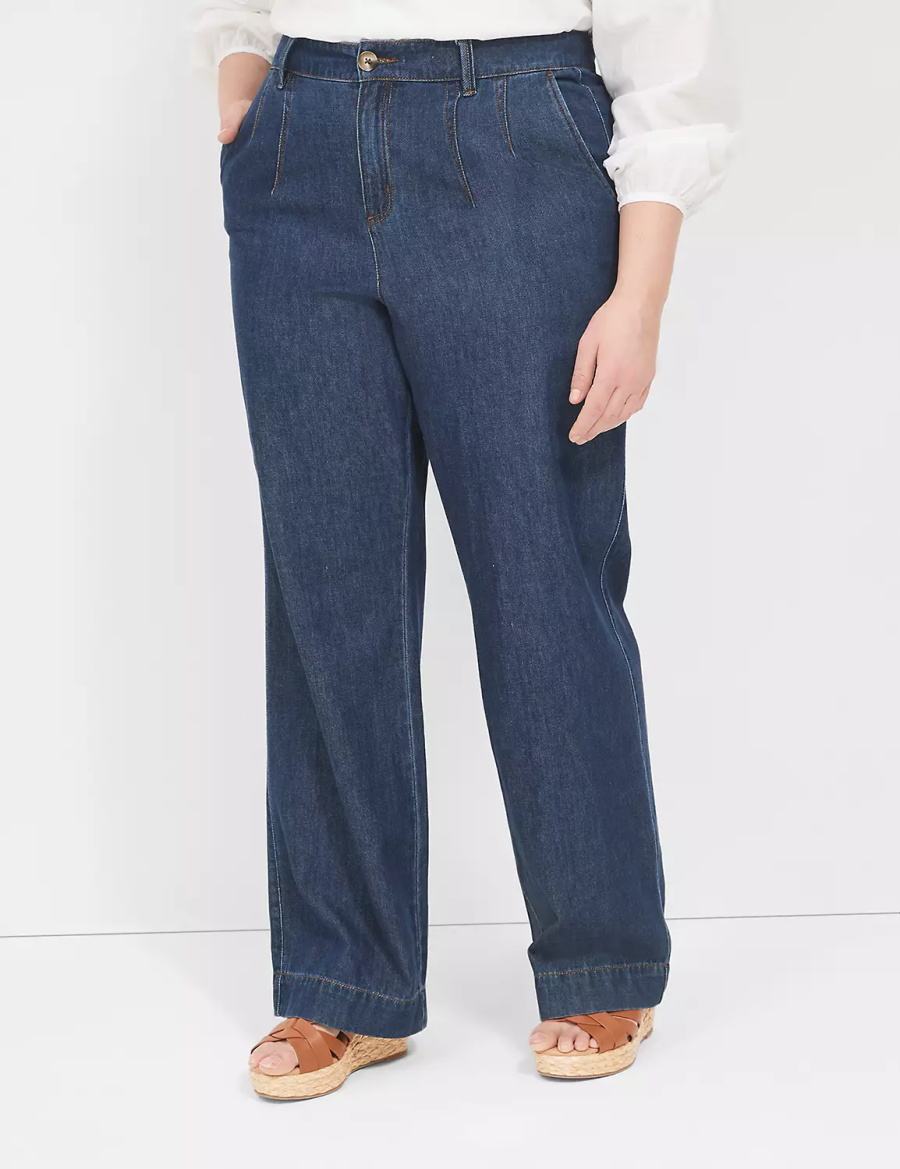 Lane Bryant Dressy Women Jeans Dark Blue | NPI8227VU