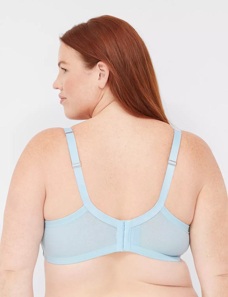 Lane Bryant Embroidered Boost Women Balconette Bra Blue | IAQ1081CK