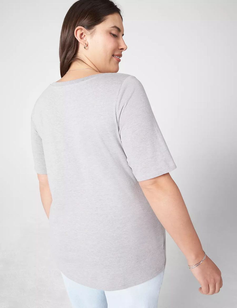 Lane Bryant Essential V-Neck Tee Women Tank Top Light Grey | OFC4826TG