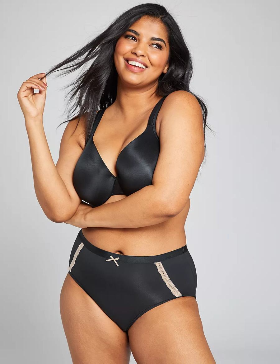 Lane Bryant Extra Soft Full Women Briefs Black | HND2628CQ