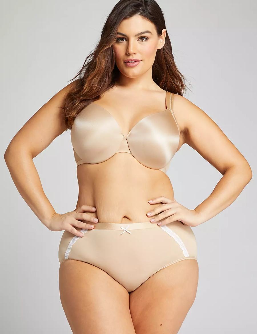 Lane Bryant Extra Soft Full Women Briefs Beige | ISN7336DA