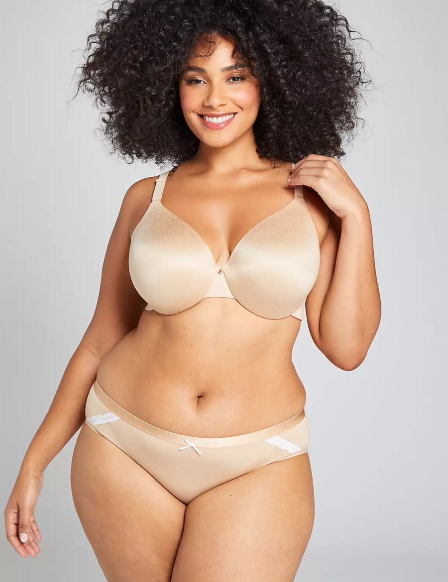 Lane Bryant Extra Soft Women Hipster Panty Beige | IRK954SC