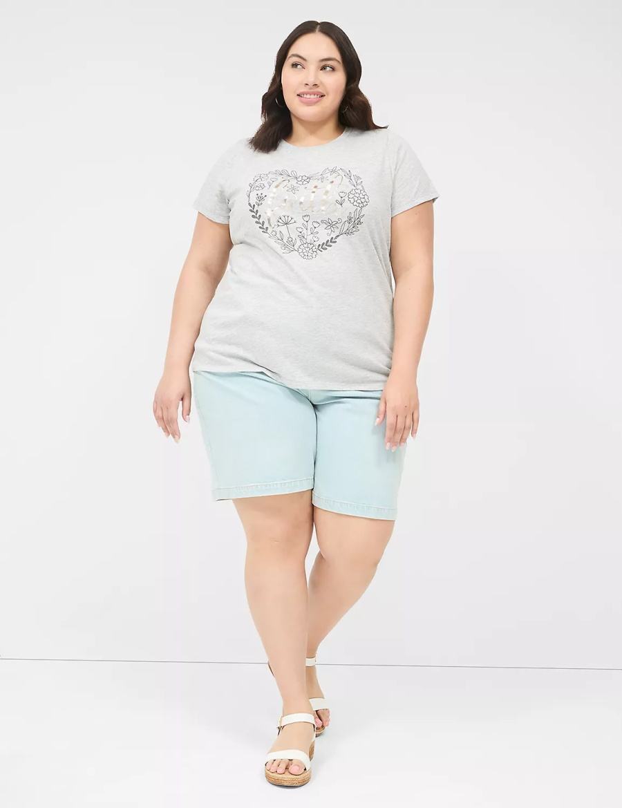 Lane Bryant Faith Graphic Tee Women Tank Top Grey | KMZ6293YW