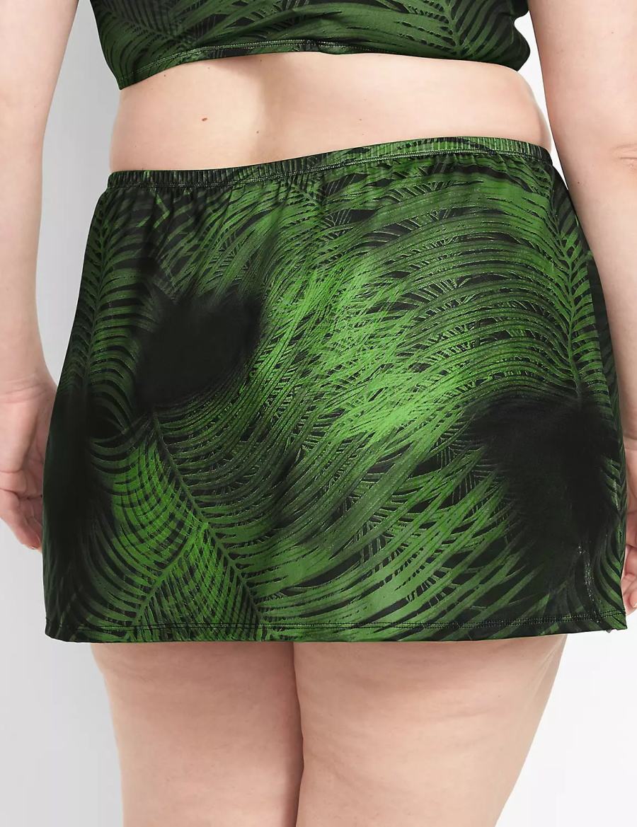 Lane Bryant Faux-Wrap Swim Women Skirts Dark Green | ITJ7347YR