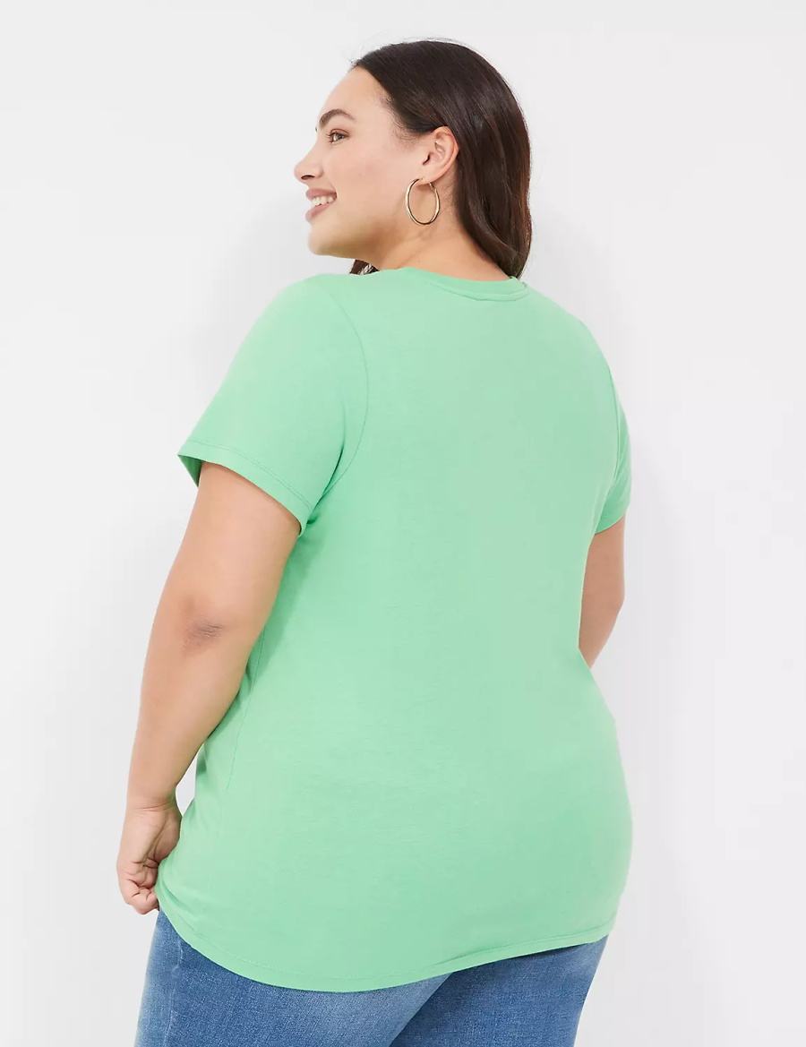 Lane Bryant Feeling Lucky Graphic Tee Women Tank Top Light Green | AWY6273GF