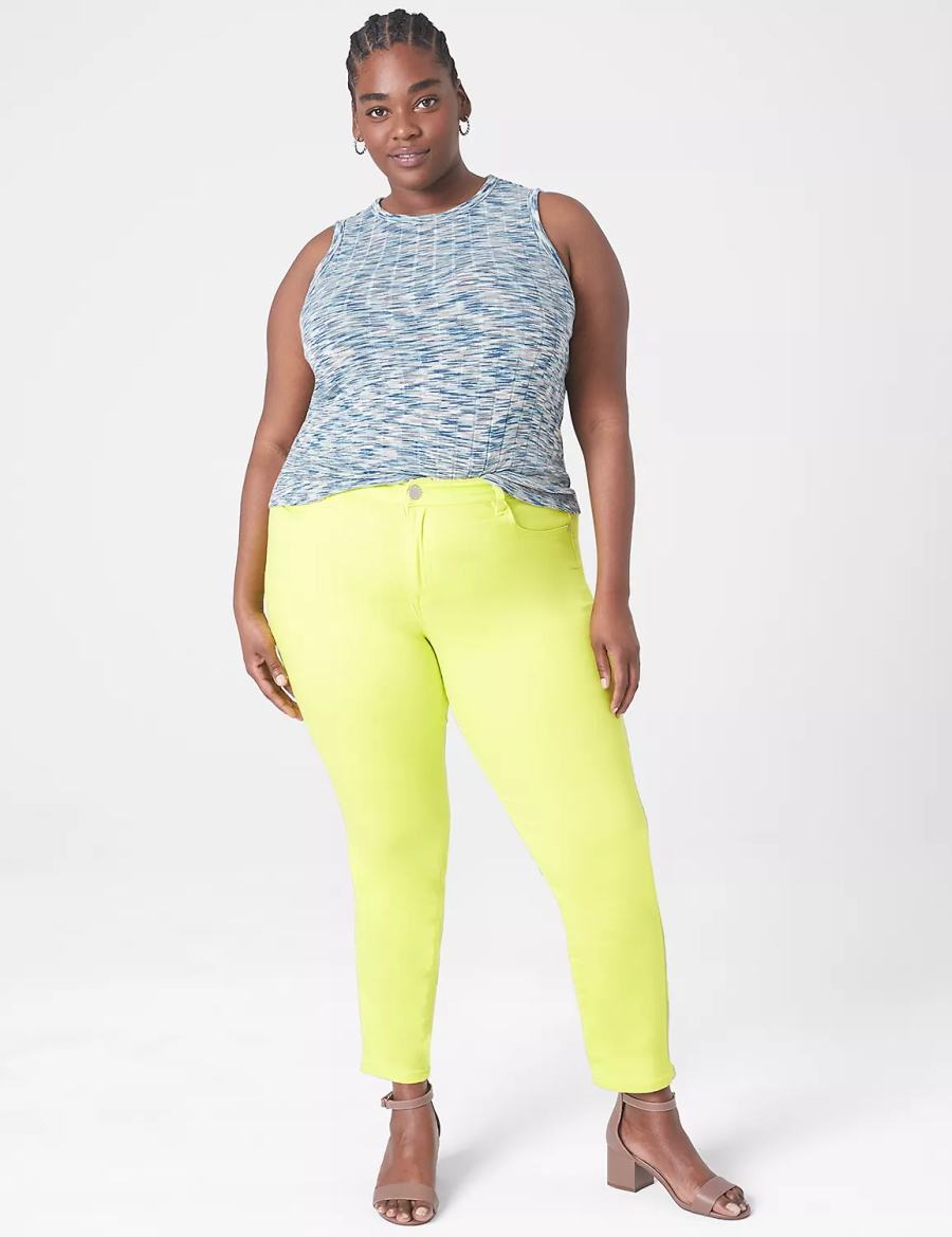 Lane Bryant Fitted Crop Crew-Neck Women Tank Top Light Turquoise | JKI756MF