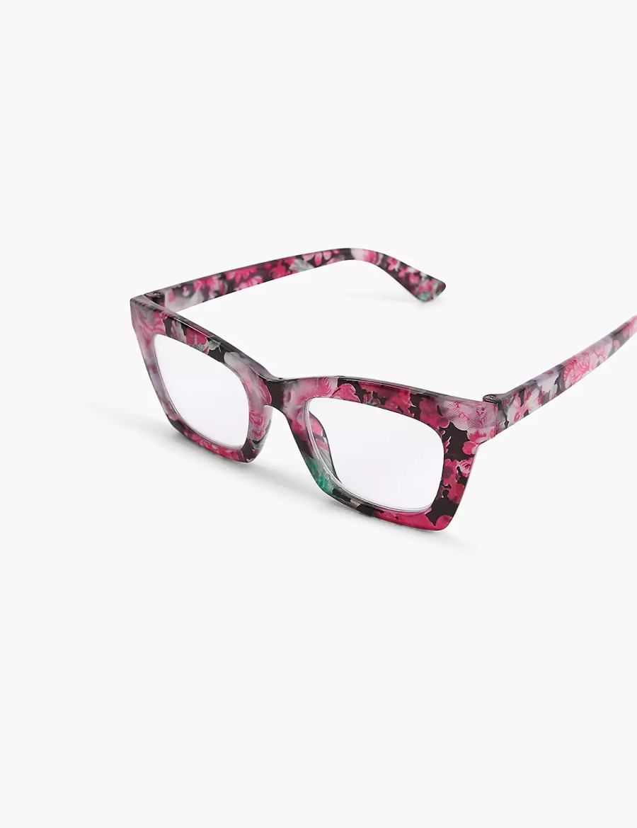 Lane Bryant Floral Print Cateye Reading Women Glasses Red Multicolor | PWO1140UE