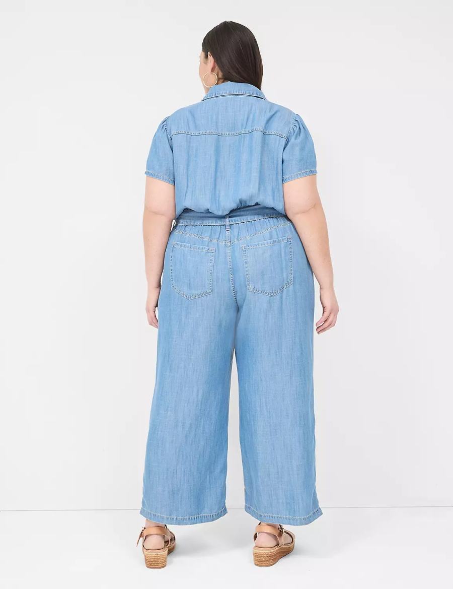 Lane Bryant Fluid Denim Women Jumpsuit Light Blue | JFL4129HK