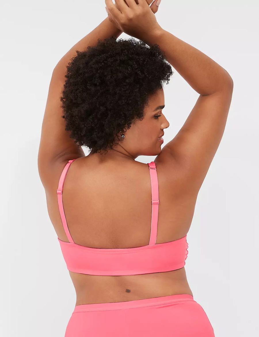 Lane Bryant Front-Close Smooth Boost Plunge Women Bralettes Pink | LEF8872LG