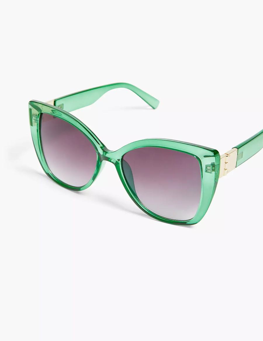 Lane Bryant Green Jelly Cateye Women Sunglasses Green | NDD9028UB