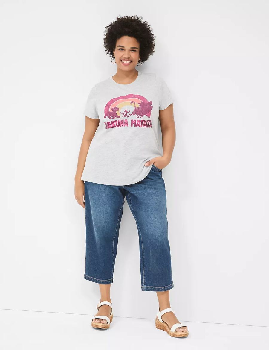 Lane Bryant Hakuna Matata Graphic Tee Women T Shirts Grey | HAQ8417BZ