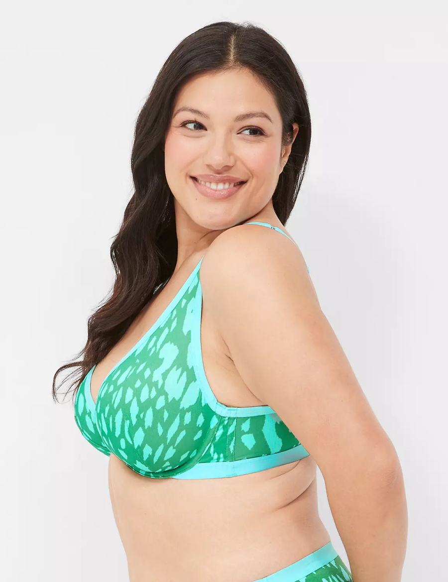 Lane Bryant High Apex Women Unlined Bra Green | IHC3137TT