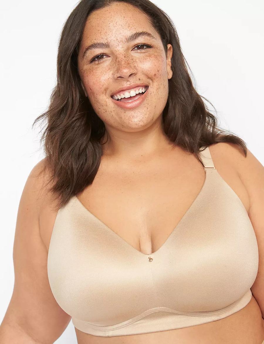 Lane Bryant Invisible Backsmoother Lightly Lined No-Wire Women Bralettes Beige | FTJ1669FX