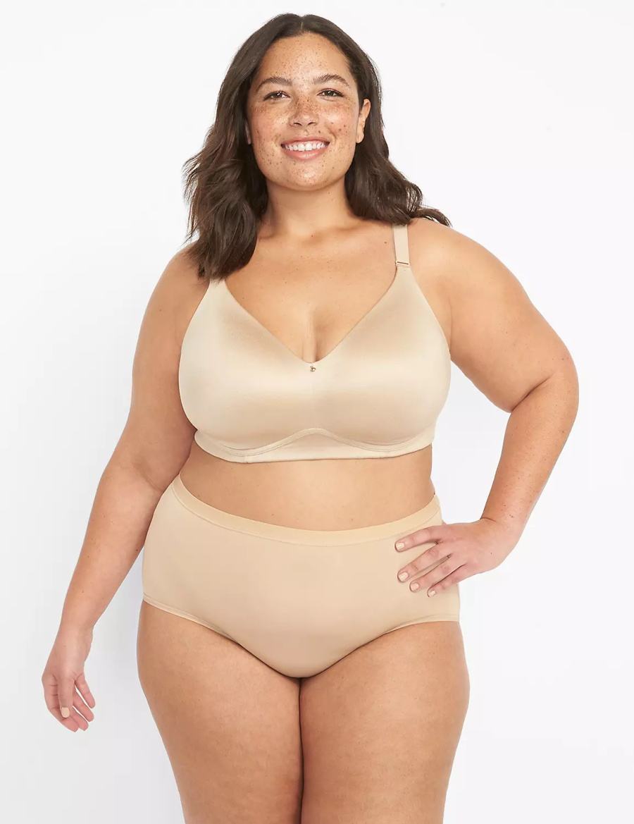 Lane Bryant Invisible Backsmoother Lightly Lined No-Wire Women Bralettes Beige | FTJ1669FX