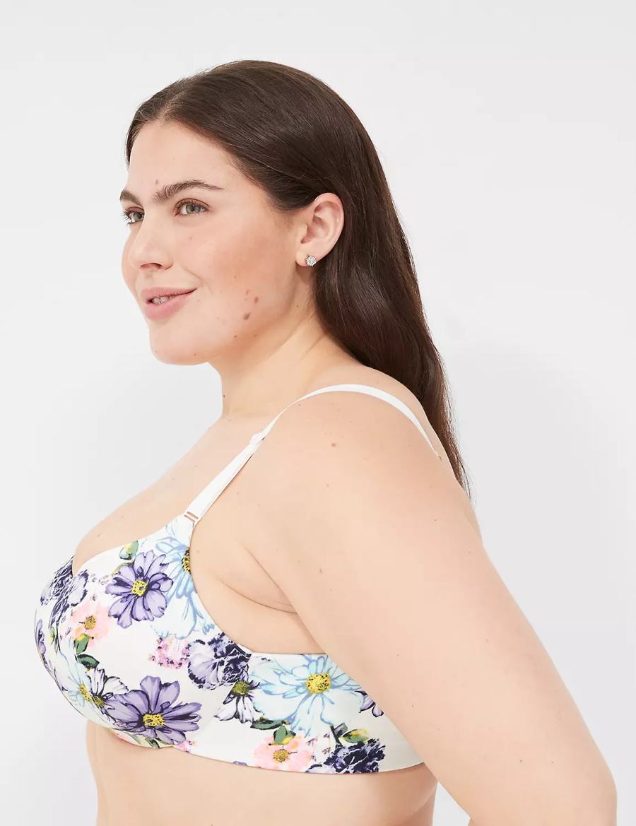 Lane Bryant Invisible Backsmoother Lightly Lined Women Balconette Bra White | DMY4346FR