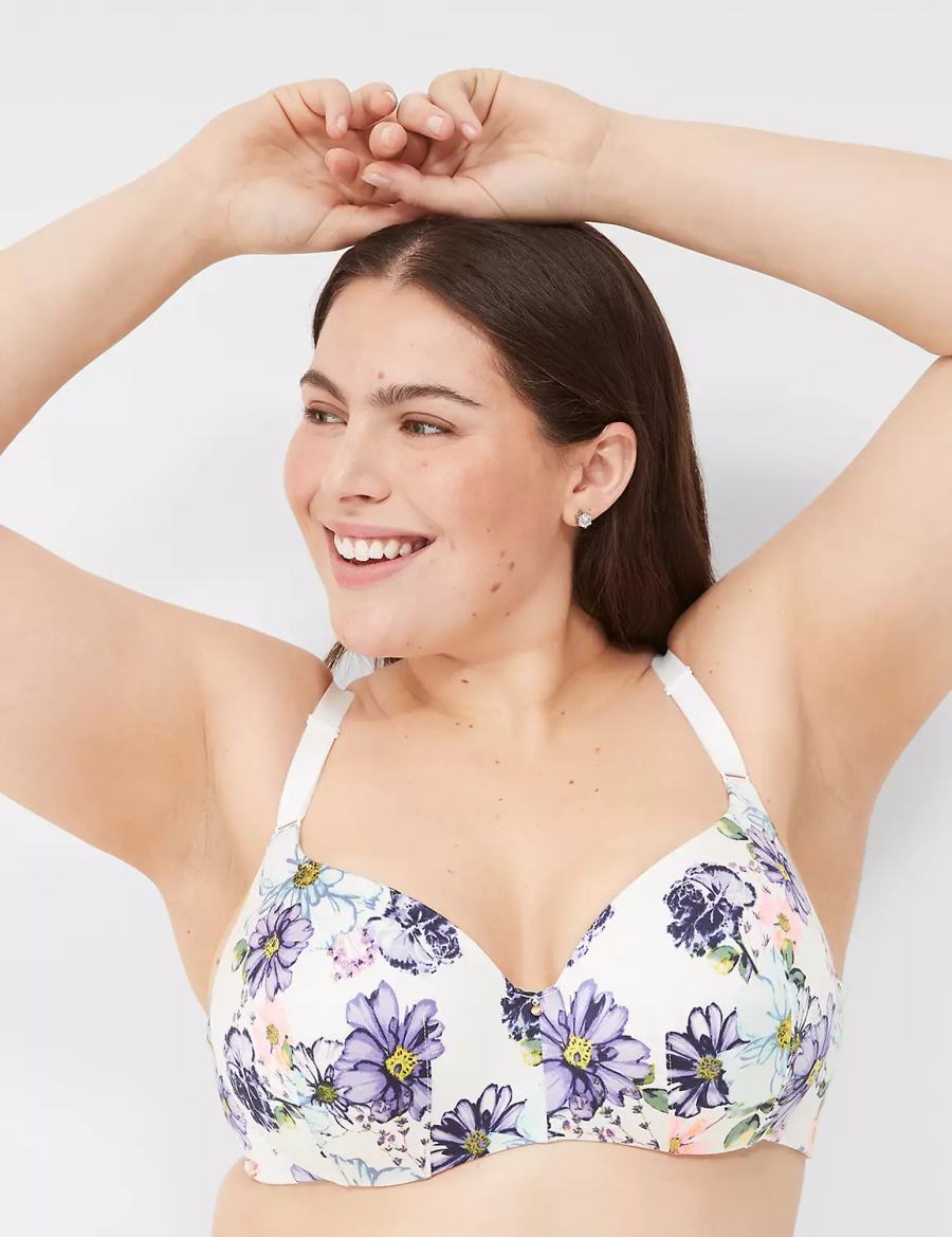 Lane Bryant Invisible Backsmoother Lightly Lined Women Balconette Bra White | DMY4346FR