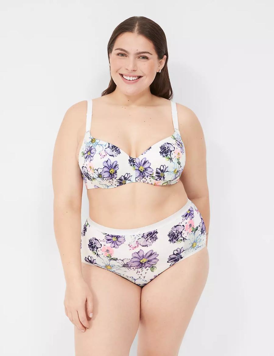 Lane Bryant Invisible Backsmoother Lightly Lined Women Balconette Bra White | DMY4346FR