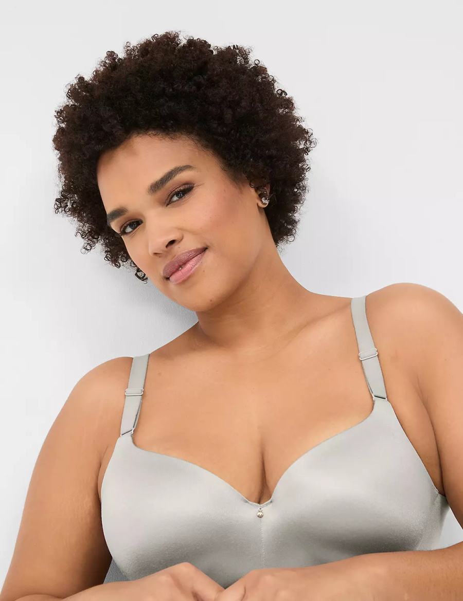 Lane Bryant Invisible Backsmoother Lightly Lined Women Balconette Bra Silver | LXK9676AW