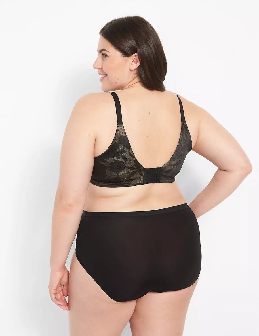 Lane Bryant Invisible Lace Backsmoother Lightly Lined Full Coverage Women Bralettes Black | WPH6274MC