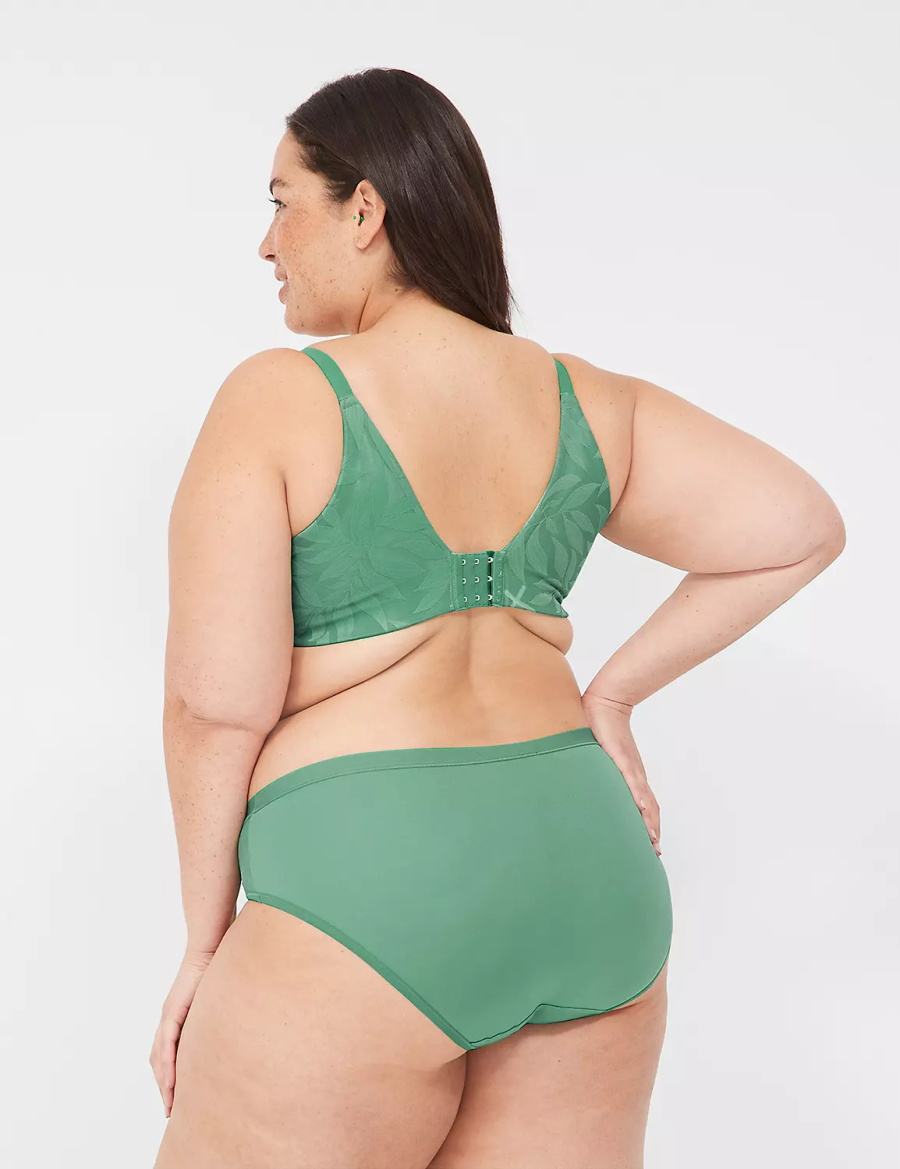 Lane Bryant Invisible Lace Backsmoother Women Balconette Bra Deep Green | VRD6788HG