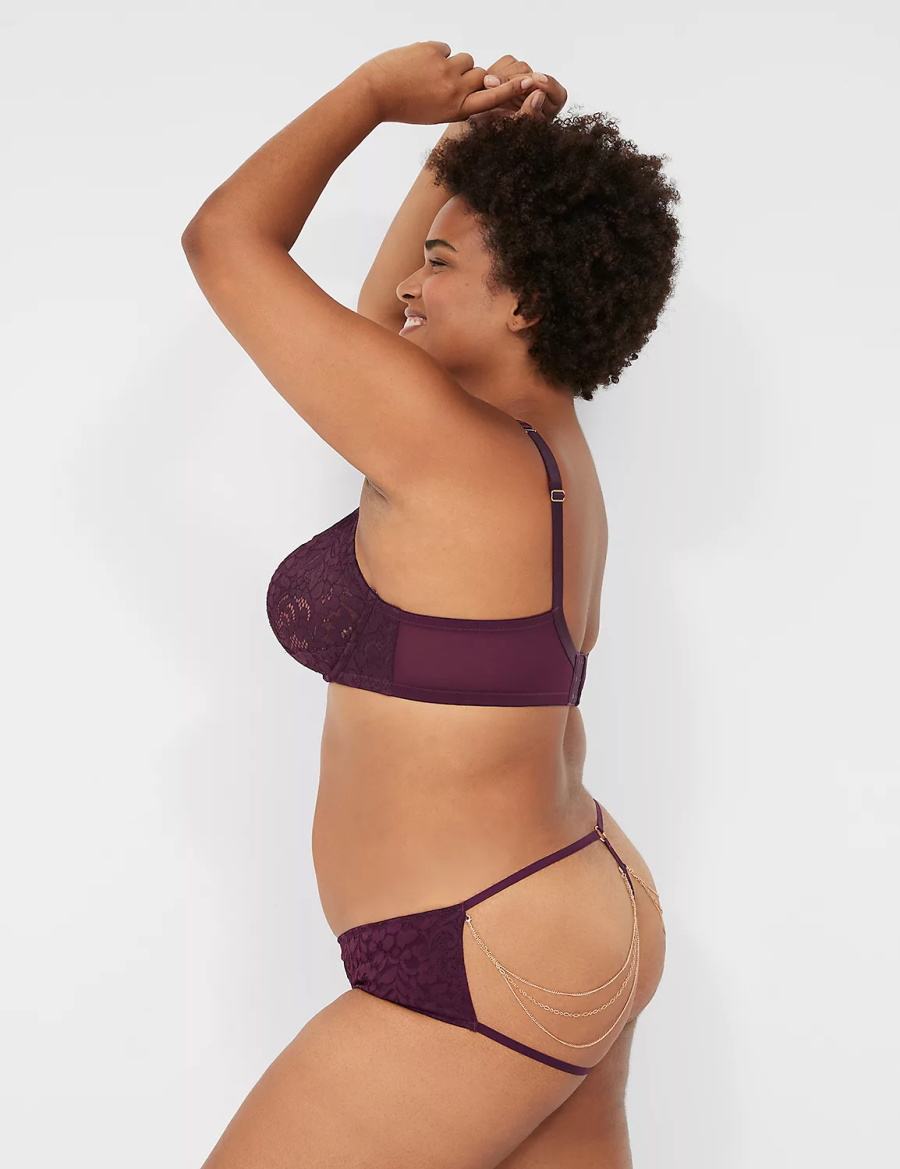 Lane Bryant Jewelry Demi Women Unlined Bra Burgundy | XRS639PB