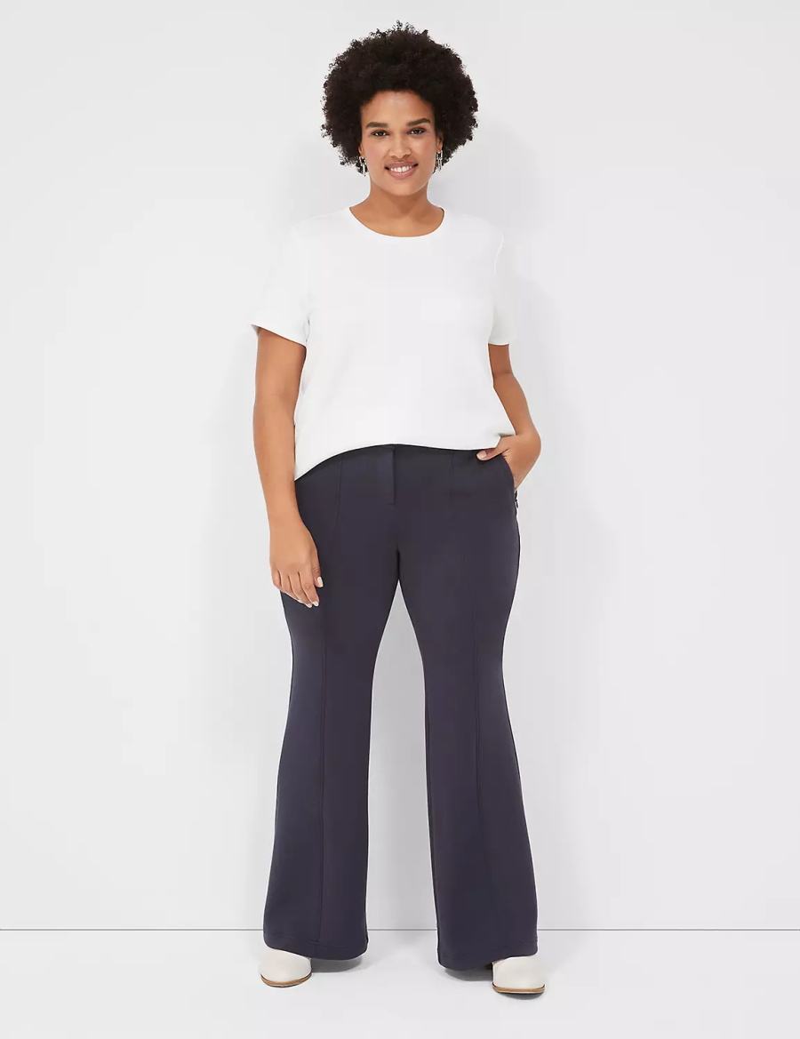 Lane Bryant Journey Knit Flare Women Pants Blue | GIN830AP