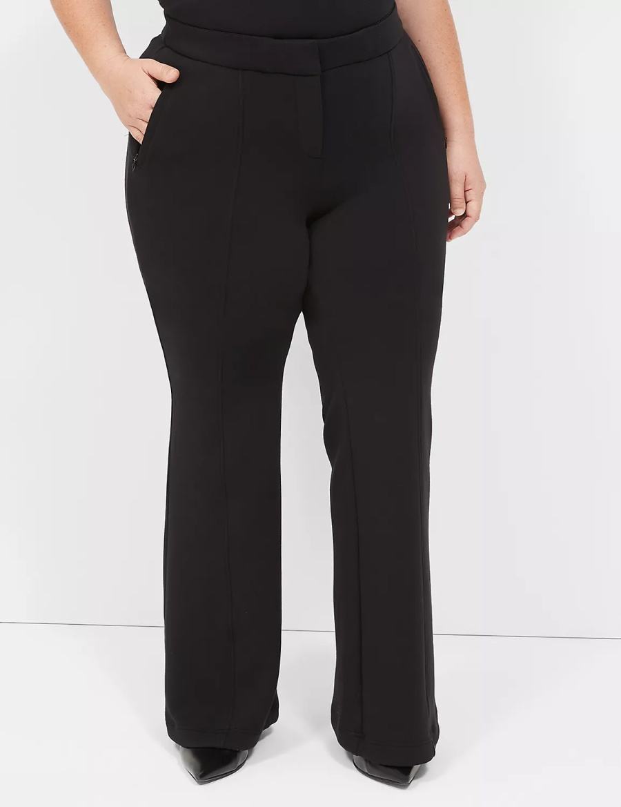 Lane Bryant Journey Knit Flare Women Pants Black | EJO6890CJ