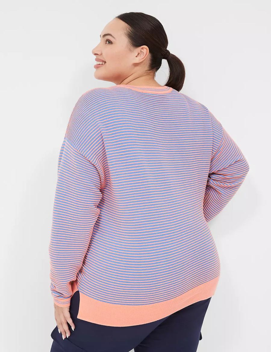 Lane Bryant LIVI Crew-Neck Ottoman Women Sweaters Coral | XTT6515NZ