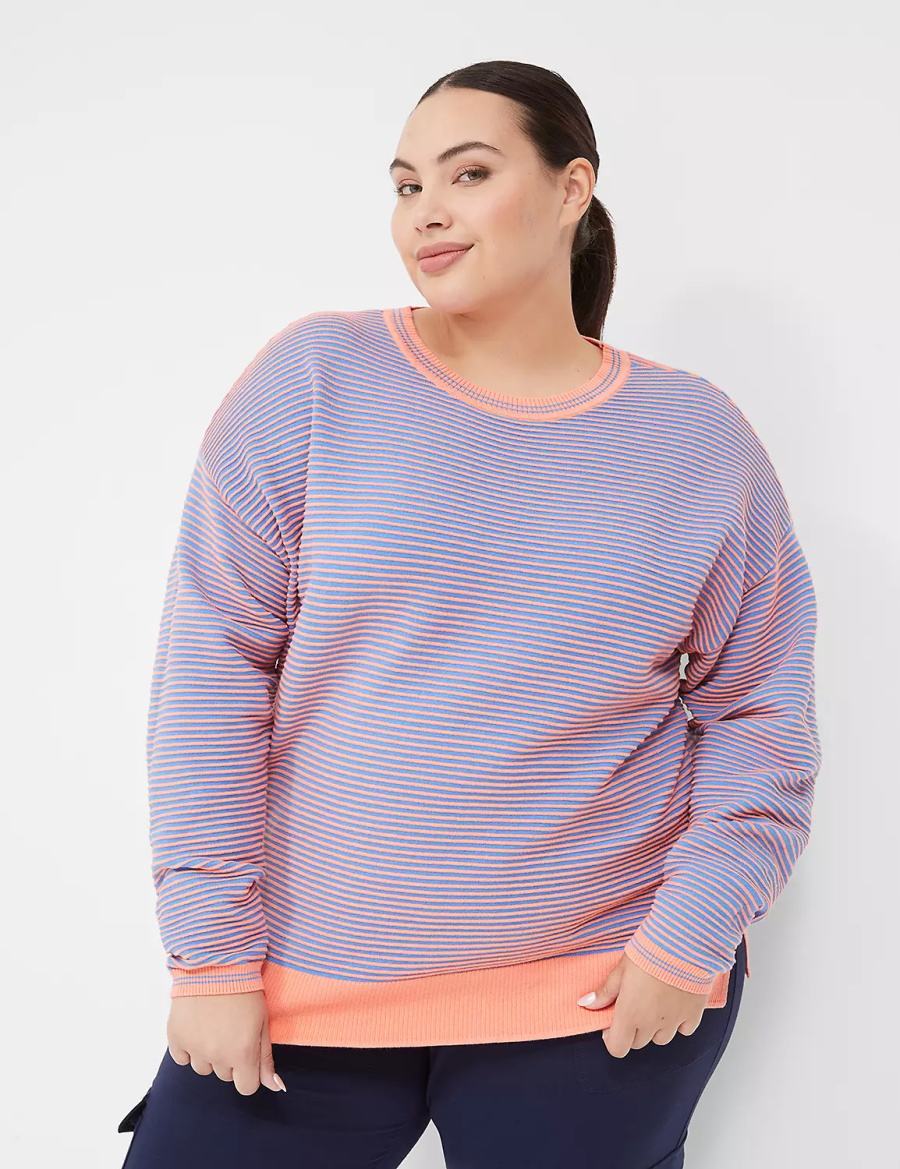 Lane Bryant LIVI Crew-Neck Ottoman Women Sweaters Coral | XTT6515NZ