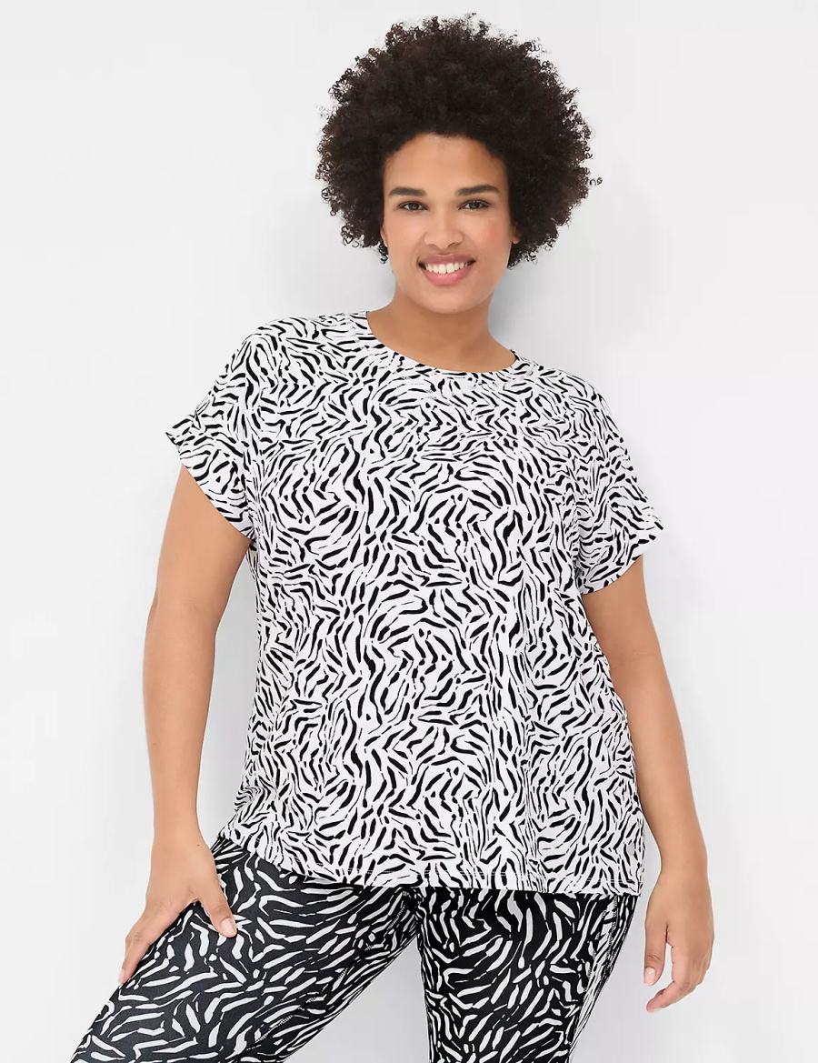 Lane Bryant LIVI Crew-Neck Recycled LIVI Soft Tee Women T Shirts White | KOG867SB