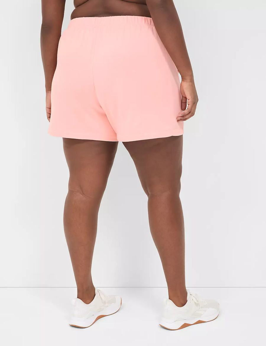 Lane Bryant LIVI French Terry Women Shorts Pink | FDQ7561WD