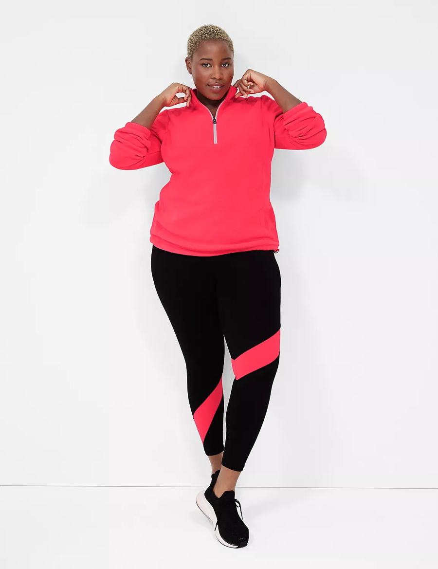 Lane Bryant LIVI Half-Zip Polar Fleece Pullover Women Pullover Pink | QKO6475QJ