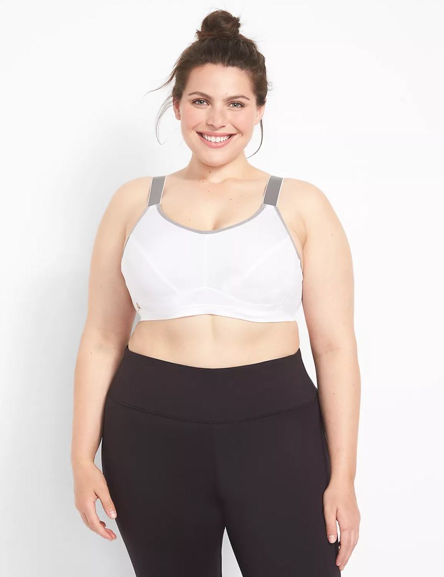 Lane Bryant LIVI High-Impact Wicking Underwire Women Sports Bra White | PRQ2750NX