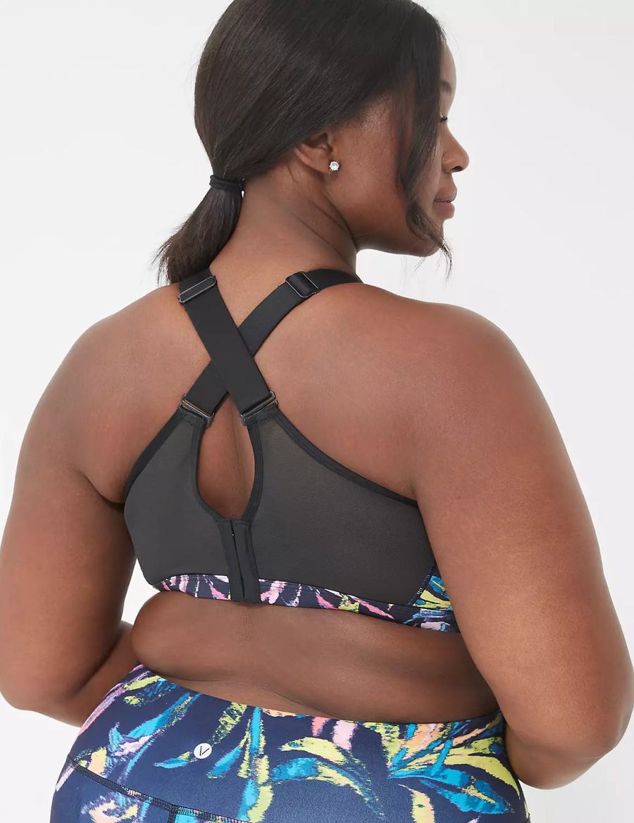 Lane Bryant LIVI High-Impact Wicking Underwire Women Sports Bra Navy Multicolor | LAU5167IH