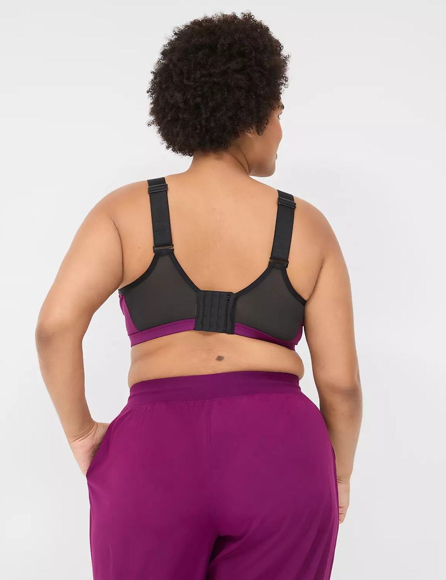 Lane Bryant LIVI High-Impact Wicking Underwire Women Sports Bra Dark Purple | TOR1589EG