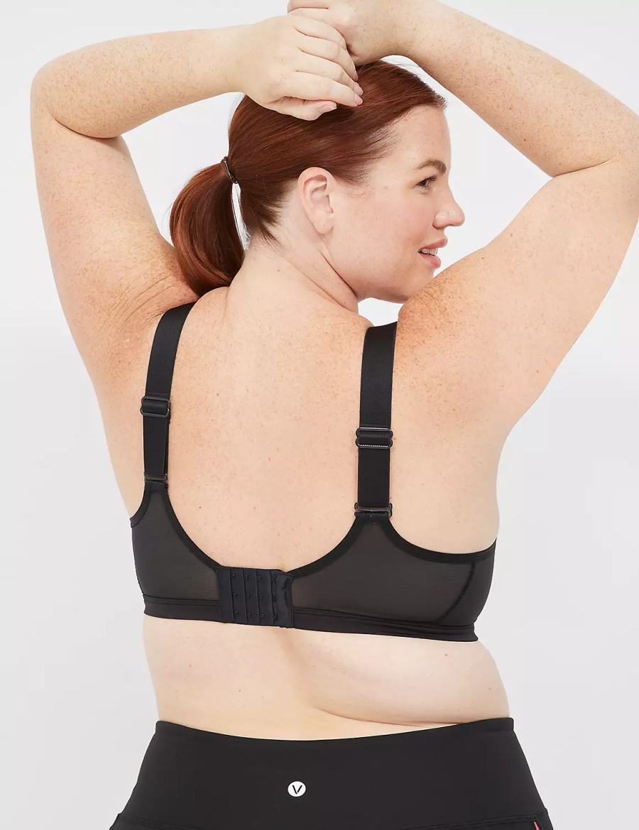 Lane Bryant LIVI High-Impact Wicking Underwire Women Sports Bra Black | PBT275NQ