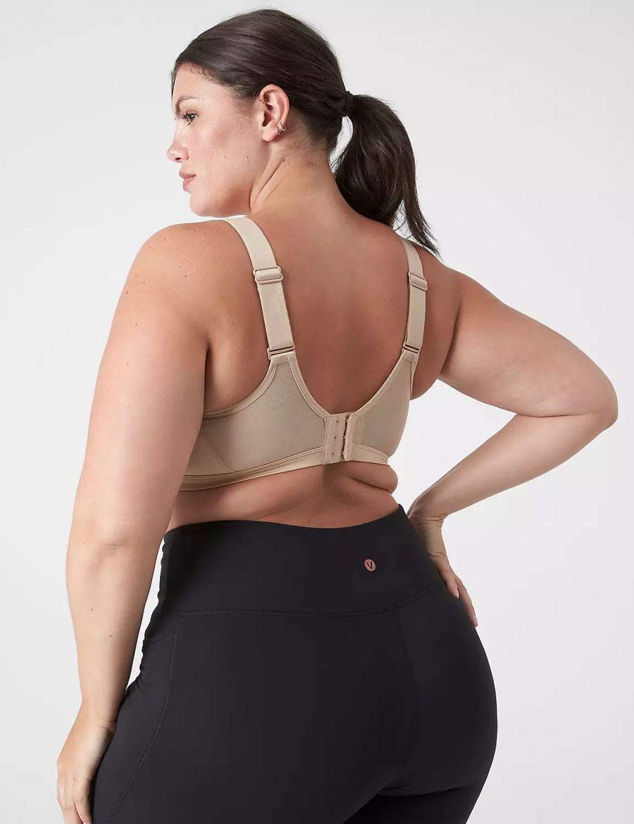 Lane Bryant LIVI High-Impact Wicking Underwire Women Sports Bra Beige | IXY4041OX