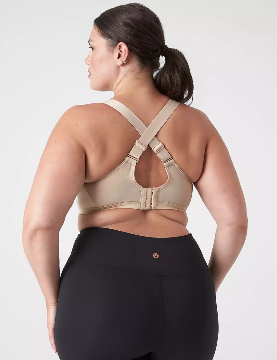 Lane Bryant LIVI High-Impact Wicking Underwire Women Sports Bra Beige | IXY4041OX