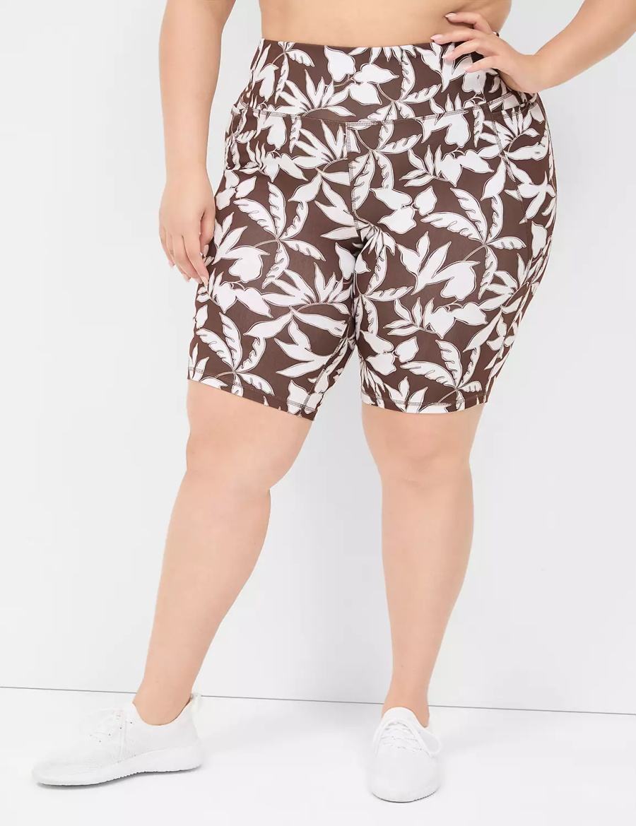 Lane Bryant LIVI High-Rise Recycled LIVI Soft Knee Women Shorts Brown | LVT6825JP