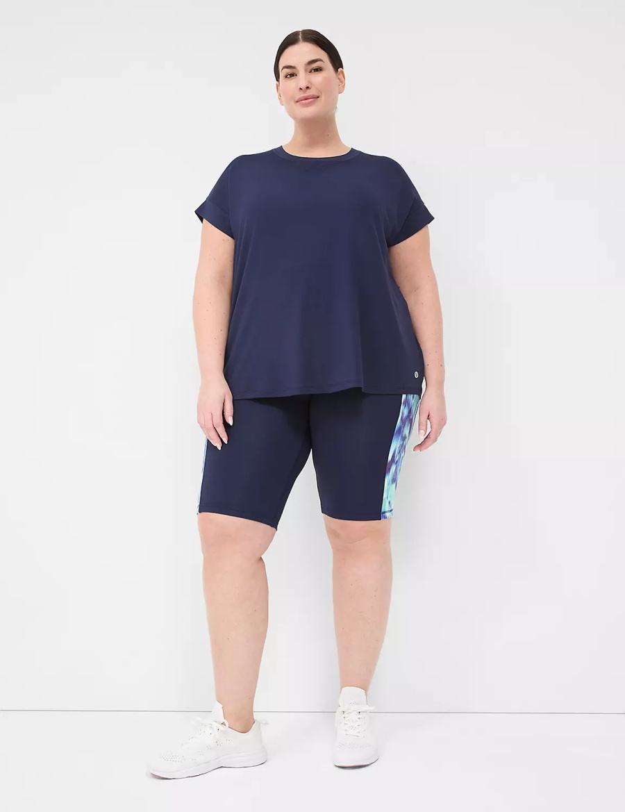 Lane Bryant LIVI High-Rise Recycled LIVI Soft Knee Women Shorts Dark Blue | SSJ7659TY