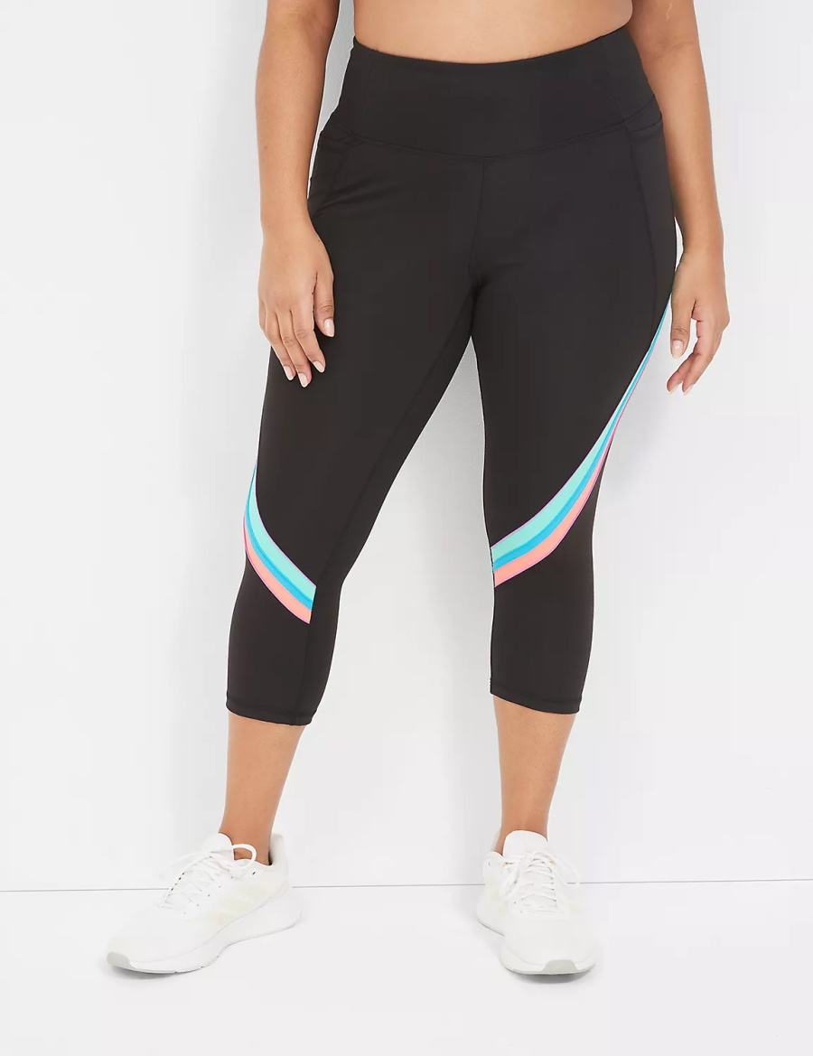 Lane Bryant LIVI High-Rise Recycled LIVI Soft Capri Women Leggings Black | XZS2039RW