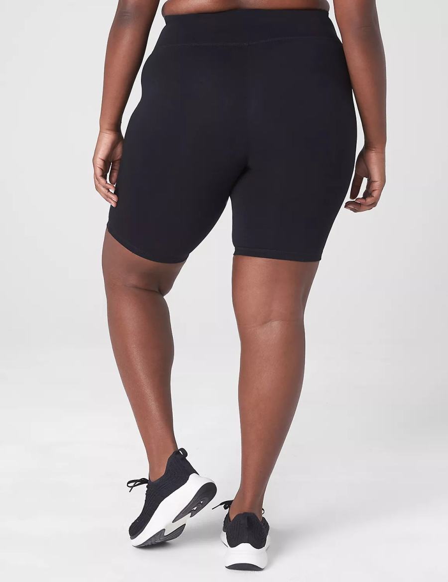 Lane Bryant LIVI High-Rise Signature Stretch Knee - 10.5” Inseam Women Shorts Black | GQD6423SJ