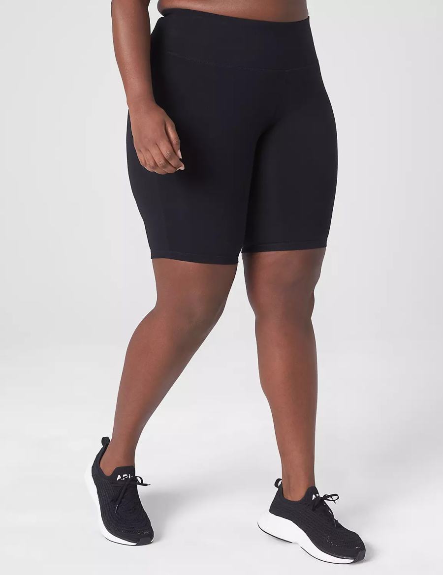 Lane Bryant LIVI High-Rise Signature Stretch Knee - 10.5” Inseam Women Shorts Black | GQD6423SJ